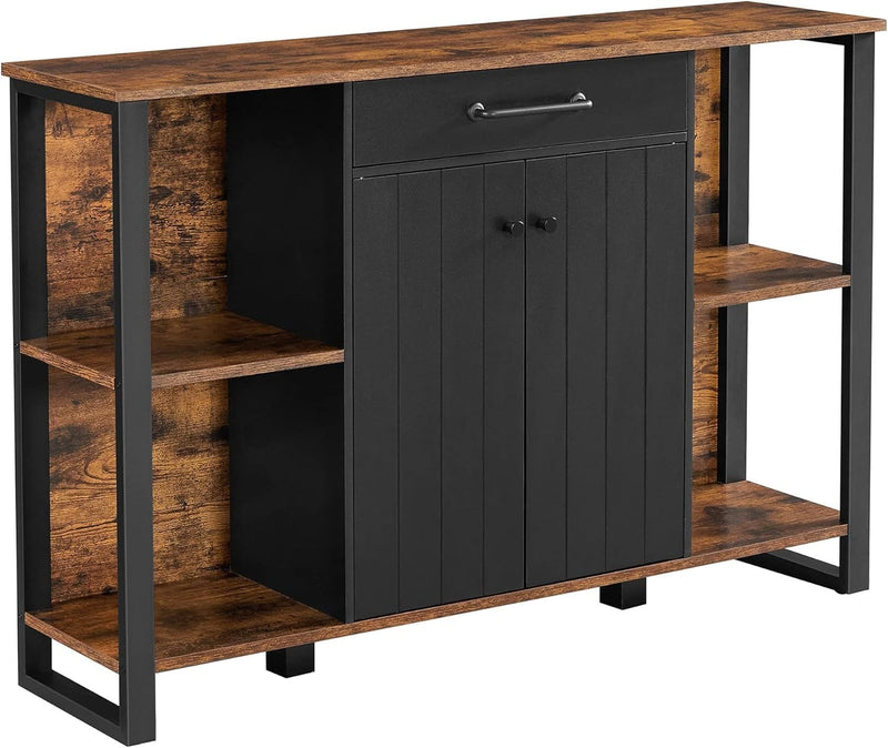 Home Rustic Brown Storage Cabinet with Drawer V4