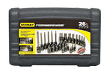 Professional Grade Black Chrome Star-drive Bit Socket Set, 26-pc, SAE/Metric