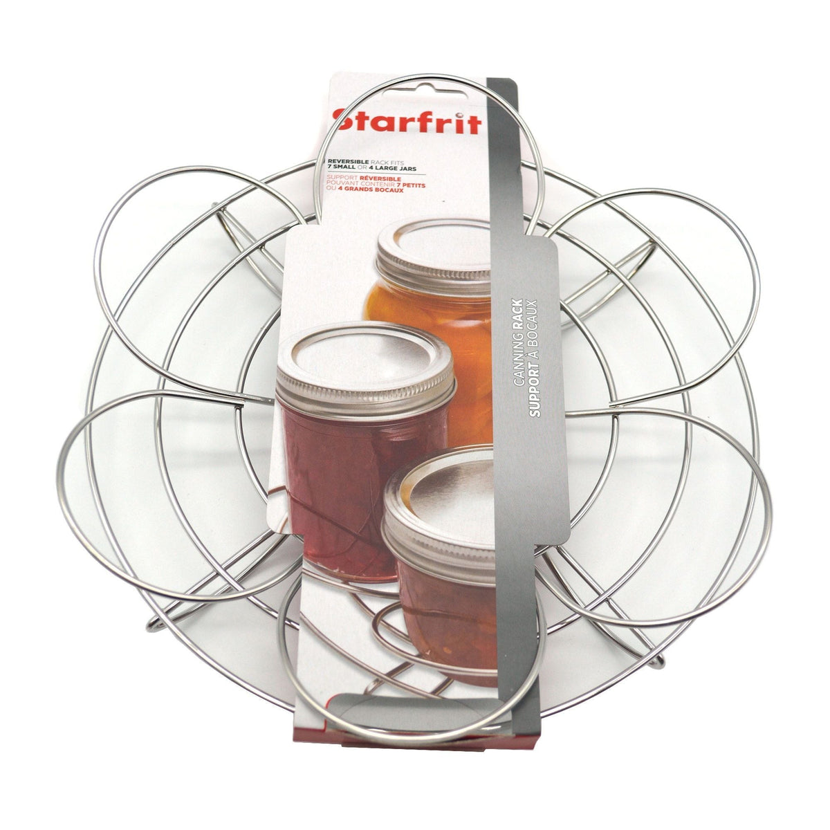 Stainless Steel Reversible Canning Rack, Holds 7 x 500 mL or 4 x 1-L Glass Mason Jars