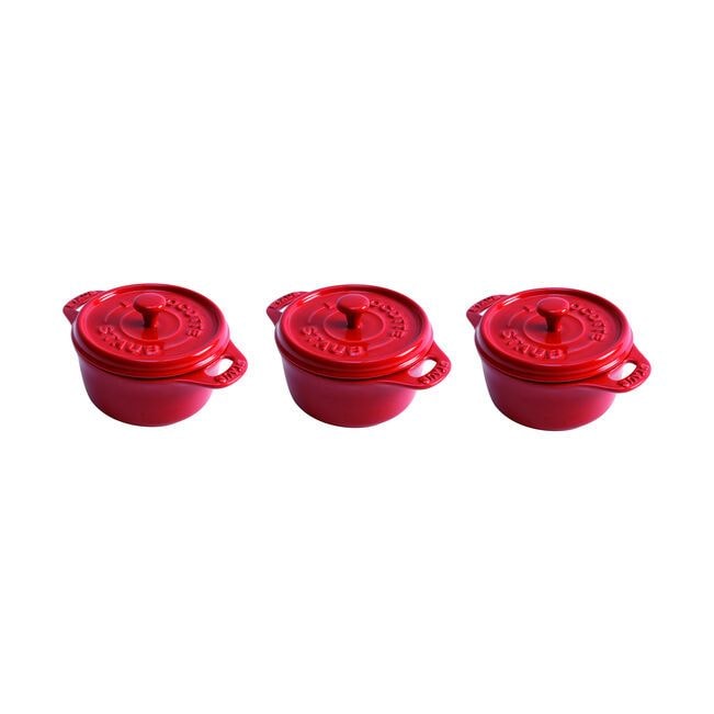 3 piece Cocotte Set Cherry X7