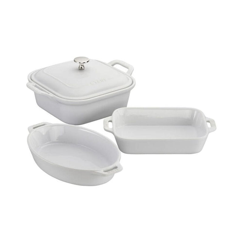 White Non-Stick Ceramic Mixed Baking Set, 4-pc R8
