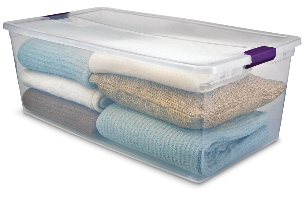 ClearView Storage Box with Latched Lid, 104-L