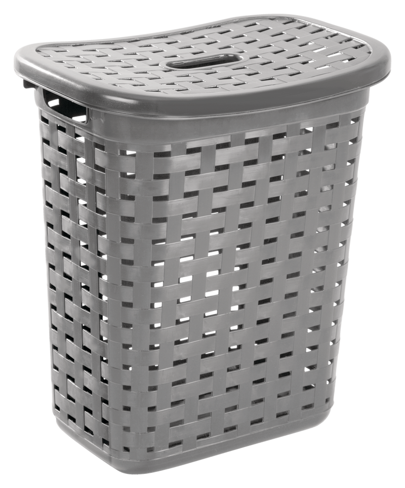 Weave Laundry Hamper, Plastic, Grey Z7