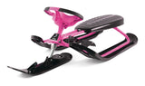 GT Racer Curve Kids' 1-Person Winter Snow Ski Sled with Steering Wheel & Brakes, Assorted Colours