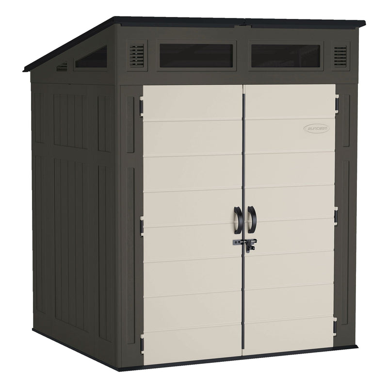 Modernist Outdoor Storage Shed, Grey, 6-ft x 5-ft F0