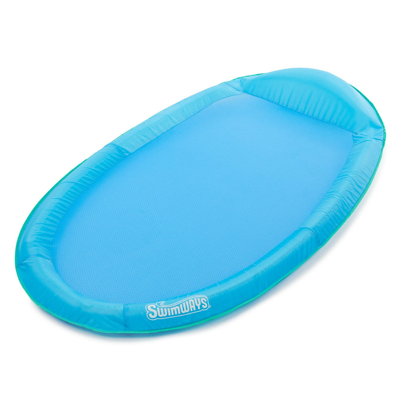 Inflatable Spring Float Pool Lounger, 66 x 40-in, Blue U5
