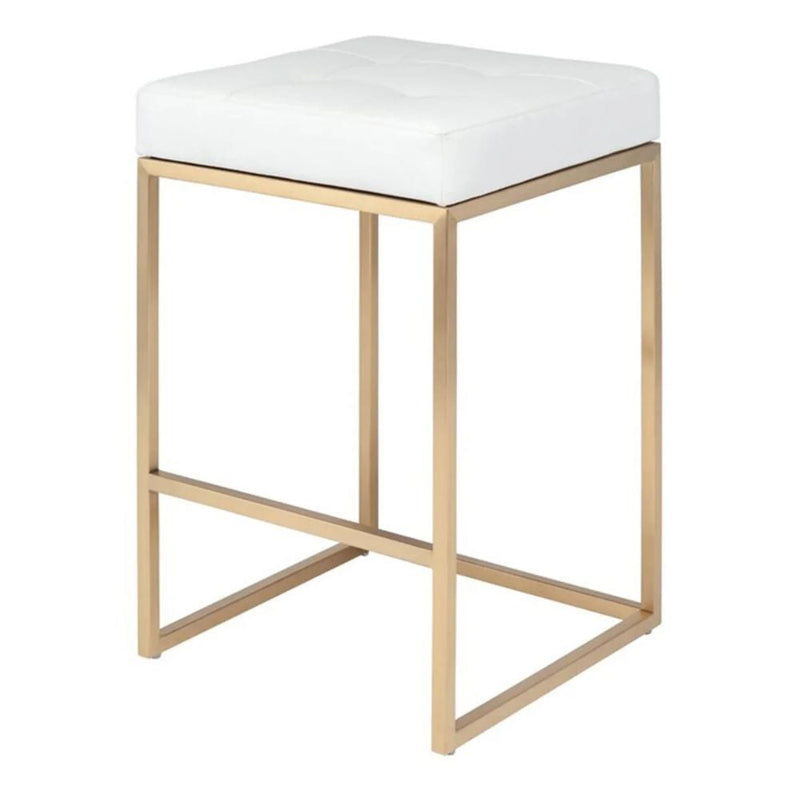 White Stainless Steel Pipe Counter Stool C4