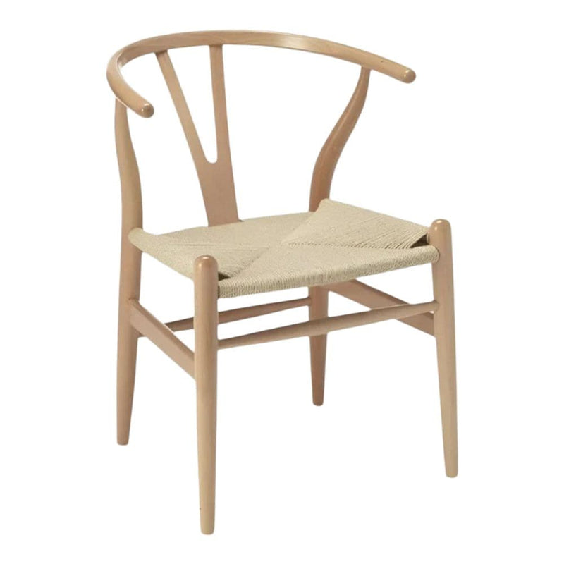 Wishbone Wood Dining Chair with Woven Seat, Natural P9