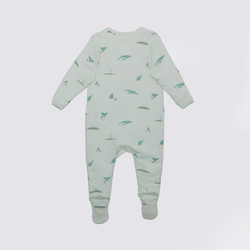 Whale Print Premium Organic Cotton Play and Grow Zippy, Various Sizes T8