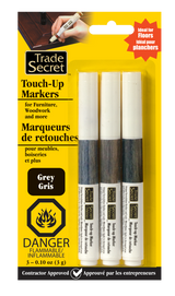 Touch-Up Repair Marker, Quick Drying & Fade Resistant, Grey, 3-pk