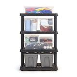 4-Shelf Resin/Plastic Storage Rack/Shelving Unit, 36 x 18 x 54-in