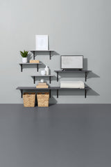 Floating Wall Shelf Board, Black Slate, 16 x 35-in