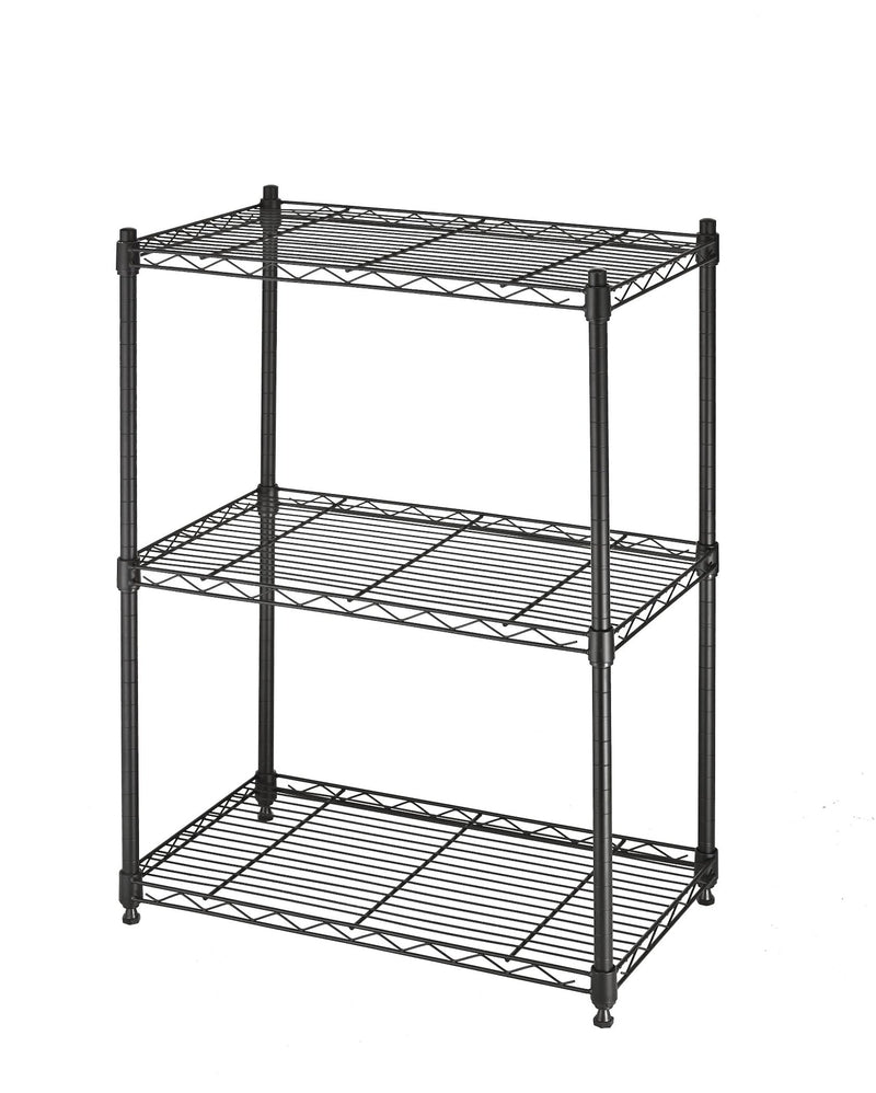 Metal 3-Tier Adjustable Wire Shelving Storage Unit, Black H0
