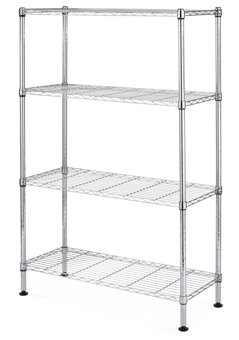 Metal 4-Tier Adjustable Wire Shelving Storage Unit, Chrome X9
