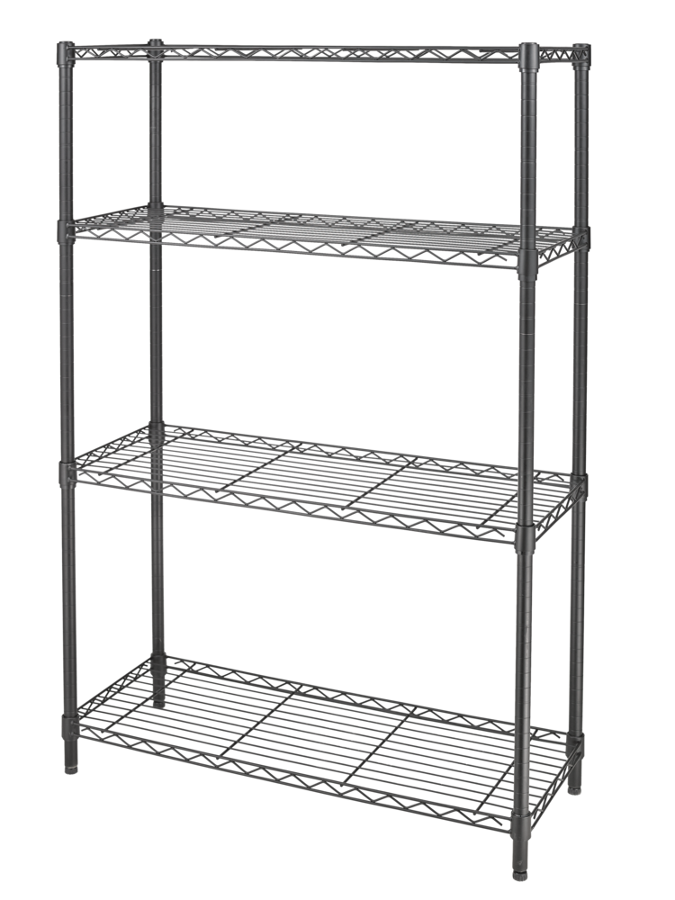 Metal 4-Tier Adjustable Wire Storage Shelves/Unit, Black B8
