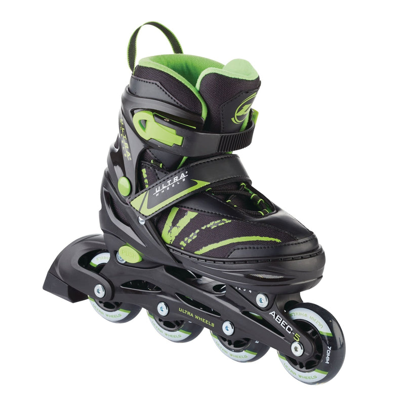 Adjustable Inline Skates, Green, Assorted Sizes H5