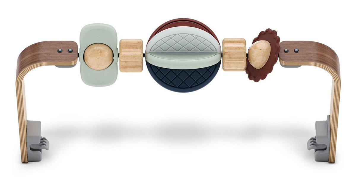 Mira Bouncer Wonder Wheel Toy Bar, Walnut Wood