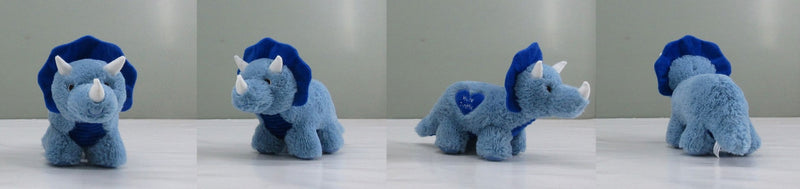 Valentine's Day Blue Plush Dinosaur Stuffed Toy Gift, 14.5-in V5