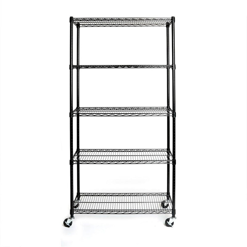 5-Tier NSF Steel Shelving, 36-in x 18-in x 72-in, Black Q2