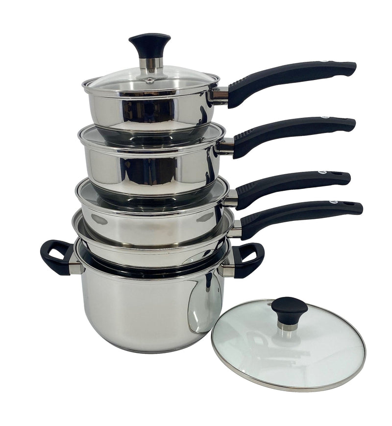 Everyday Series Premium Stainless Steel Cookware Set, Dishwasher & Oven-Safe, 10-pc B2
