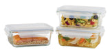 Glass Clip Lid Food Storage Container Set Leakproof, 980-mL, 3 Count