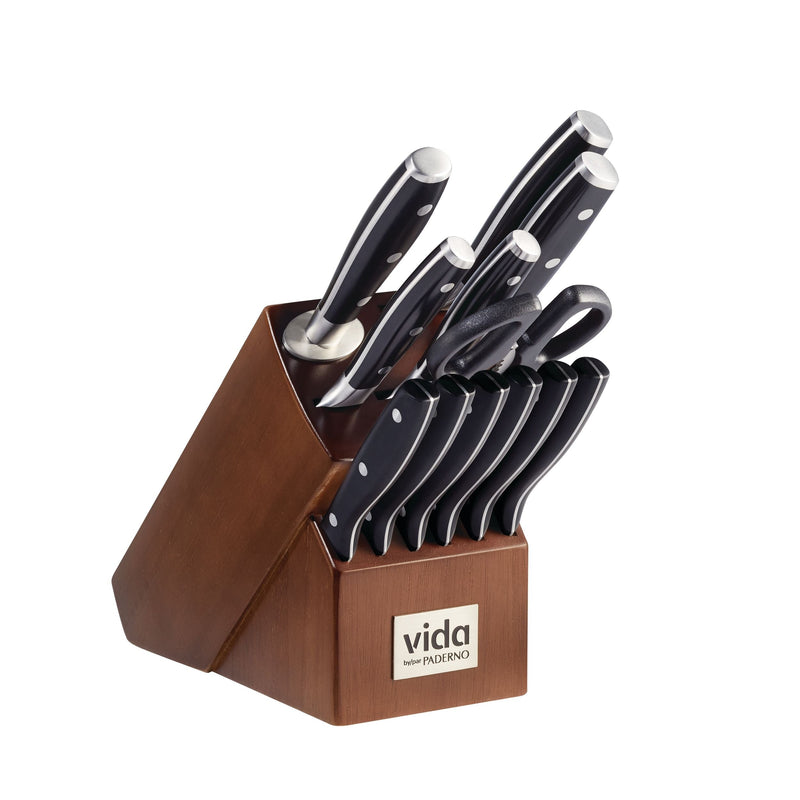 Japanese Steel Knife Block Set, Ergonomic Grip, 14-pc Q2