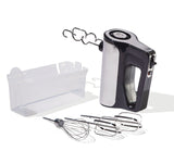 Variable Speed Hand Mixer with Storage Case, Includes Attachments, Black