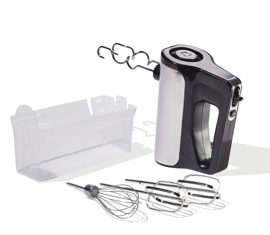 Variable Speed Hand Mixer with Storage Case, Includes Attachments, Black
