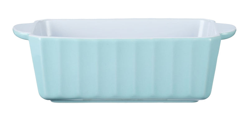 White/Blue Ceramic Loaf Baking Dish, 1-lb C3