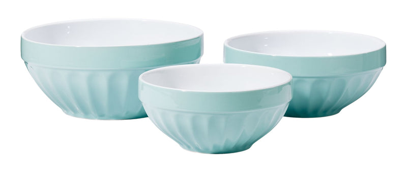 White/Blue Ceramic Mixing Bowl Set, 3-pc J2