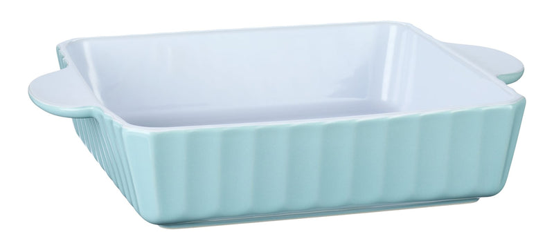White/Blue Ceramic Square Baking Dish, 9-in W5