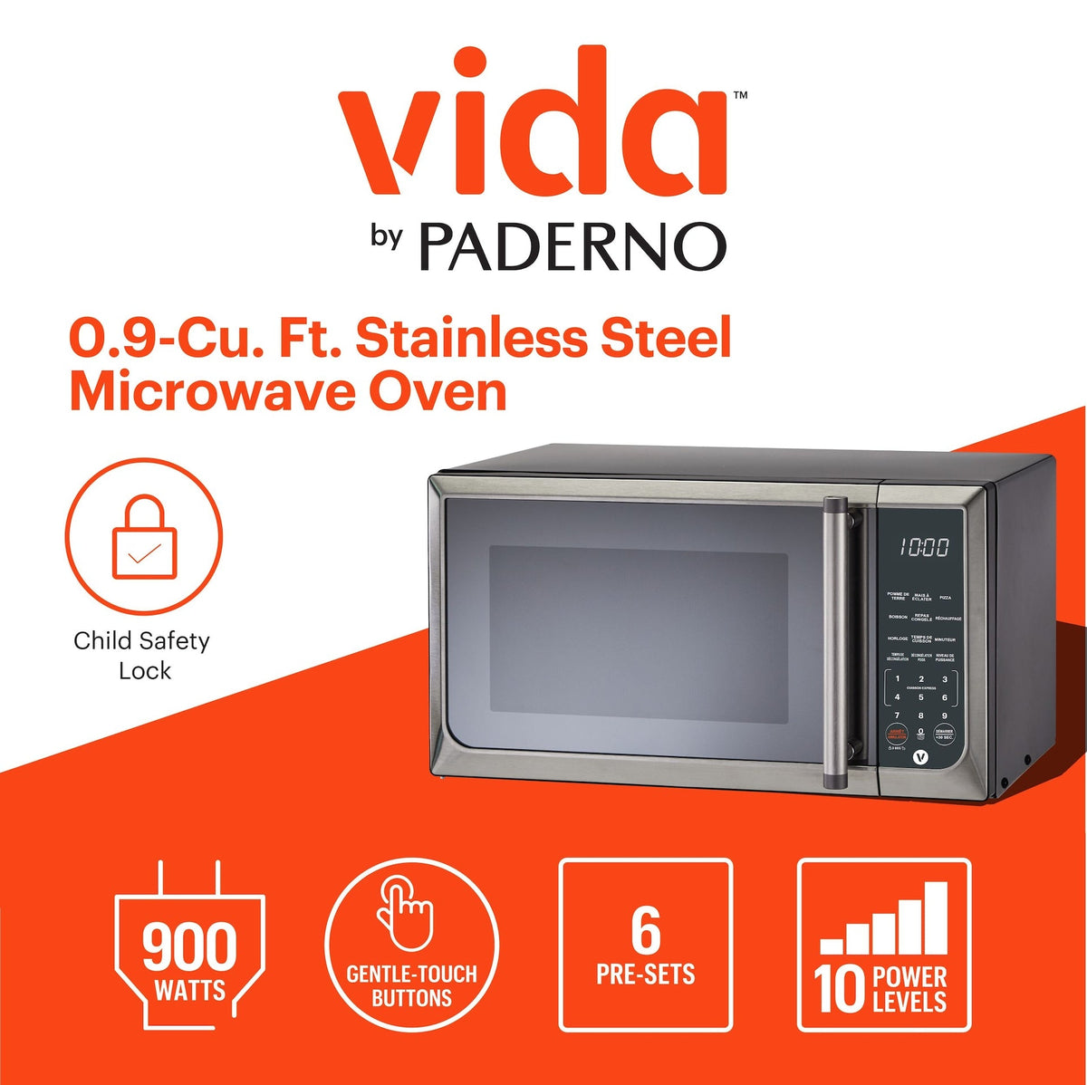 Microwave, Stainless Steel, 0.9-cu-ft