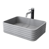 Cadman Grey Bathroom Sink/Basin Set with Lexington Faucet and Rectangular Vessel