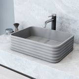 Cadman Grey Bathroom Sink/Basin Set with Lexington Faucet and Rectangular Vessel