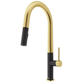 Greenwich 18-in Single-Handle Black/Gold Kitchen Faucet