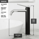 Lexington Single Handle Vessel Sink Bathroom Faucet with cFiber Body, Chrome