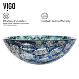 Round Glass Vessel Bathroom Sink/Basin with Scratch-Resistant Surface, Oceania
