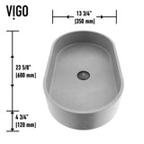 Sagrada Gothic 24x14-in Deep Grey Bathroom Sink/Basin with Rectangular Vessel