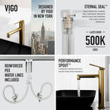 Sottile Matte Black Bathroom Sink/Basin Set with Sterling Faucet and Glass Rectangular Vessel