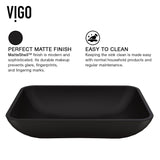 Sottile Rectangular Vessel Bathroom Sink/Basin with Deep Bowl, Black