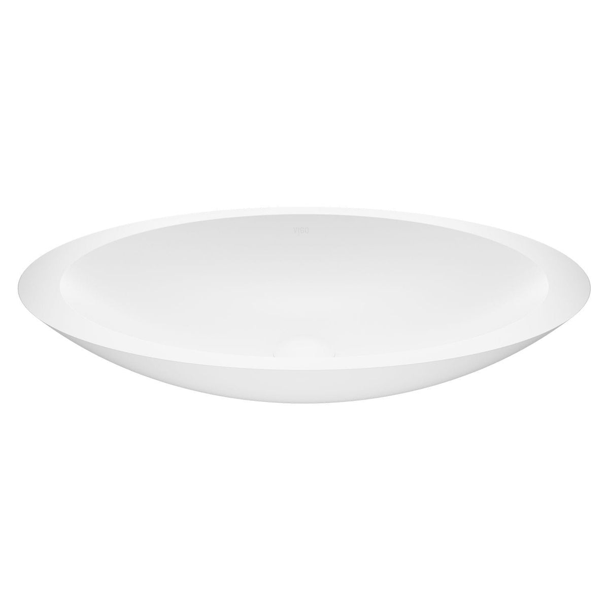 Wisteria Matte Stone Circular Vessel Bathroom Sink/Basin with Deep Bowl, White