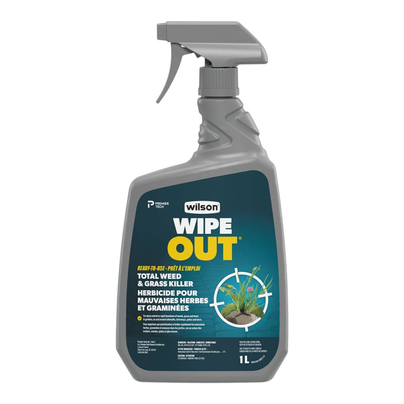 Wipe Out Ready-to-Use Total Weed & Grass Killer, Herbicide Sprayer, 1-L I9