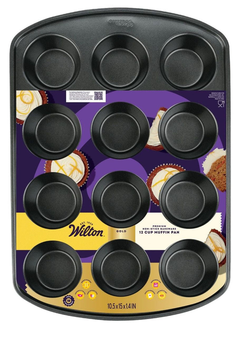 Gold Premium Non-Stick Bakeware Muffin Pan, 12-Cup Y4