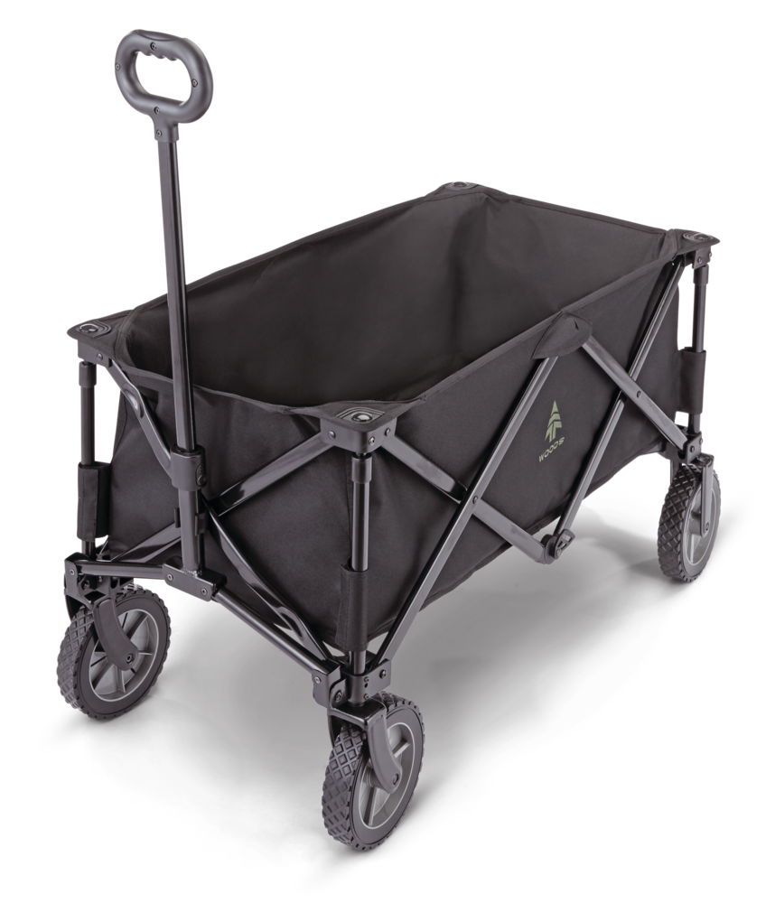 Outdoor Collapsible Folding Utility Standard Wagon & Carry Bag, 150 lb Capacity, Black