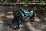 Outdoor Collapsible Folding Utility Standard Wagon & Carry Bag, 150 lb Capacity, Black