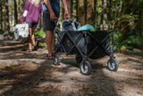 Outdoor Collapsible Folding Utility Standard Wagon & Carry Bag, 150 lb Capacity, Black