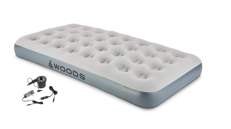 Twin Single-High Inflatable Air Mattress/Airbed, 2-in-1 Pump For AC/Car Outlet, Beige R3