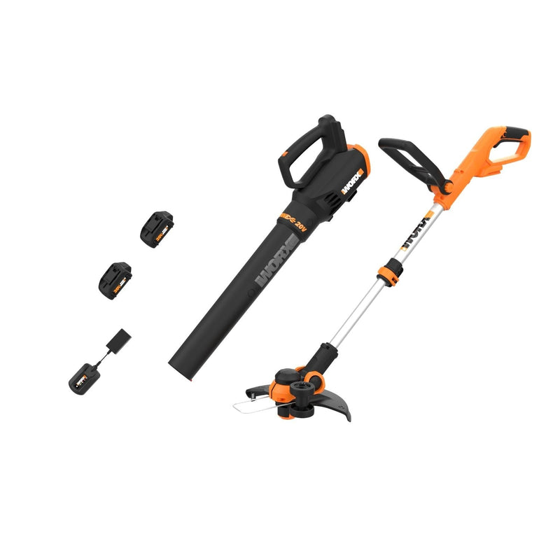 WG929 20V Power Share Cordless Grass Trimmer & Leaf Blower Combo Kit D8