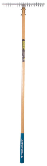 15-in Wide Metal 19-Tine Thatch Rake, 54-in Ash Wood Shaft