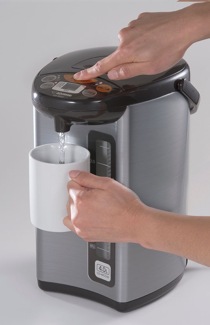 Electric Hot Water Boiler, Warmer & Dispenser, Black/Stainless Steel, 4-L V1
